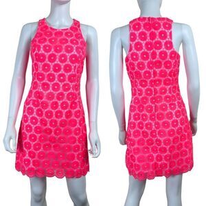 Lilly Pulitzer Women Size 2 Pearl Fiesta Pink Floral Pearl Sheath Mini Dress